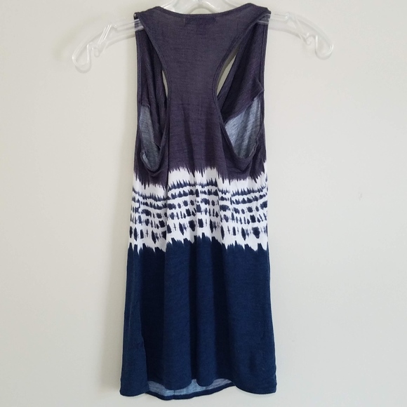 Blue, White & Purple Tie-Dye Cowel Neck Tank - Picture 5 of 6